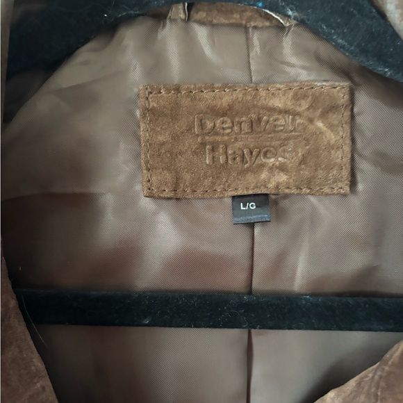 Women’s Vintage Denver Hayes Brown Suede Belted Buttoned Safari Jacket Large - Picture 2 of 12